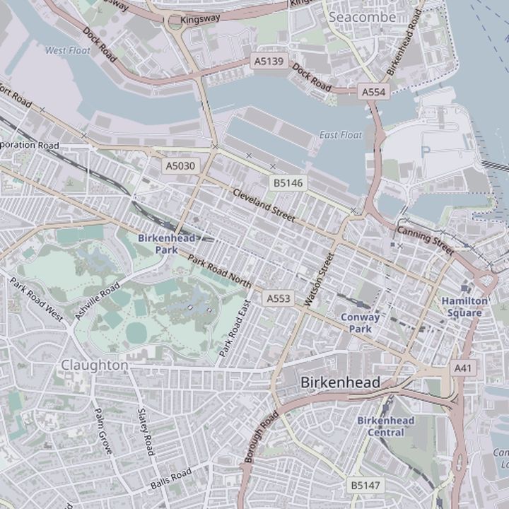 Map of Birkenhead and the surrounding streets