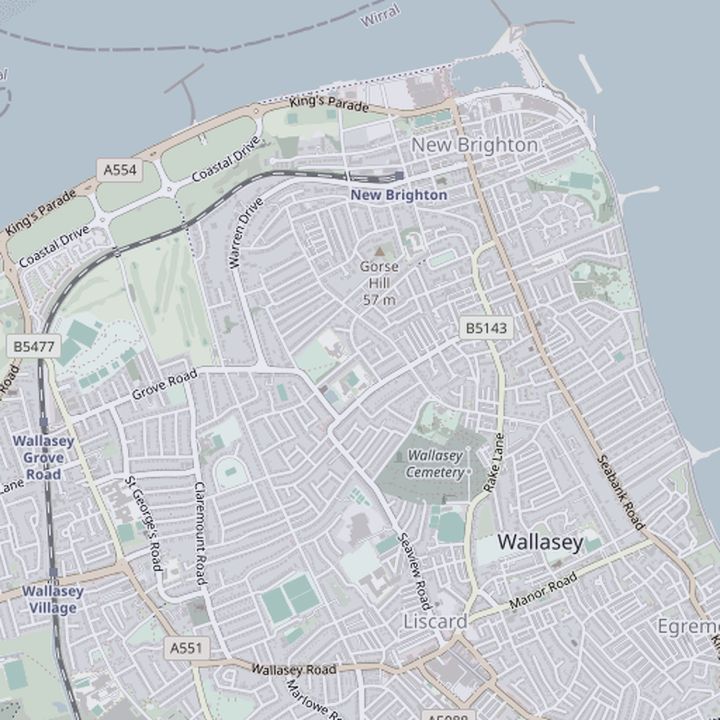 Map of Wallasey and the surrounding streets