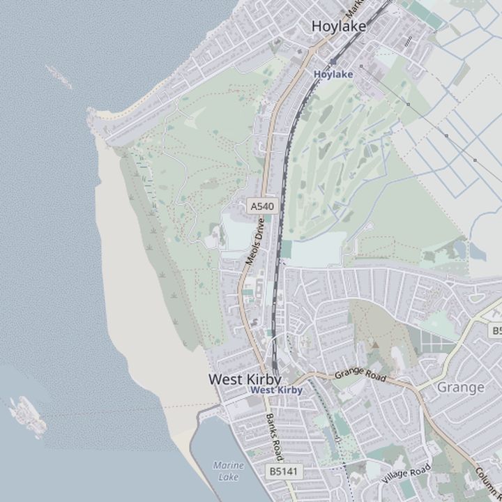 Map of West Kirby and the surrounding streets